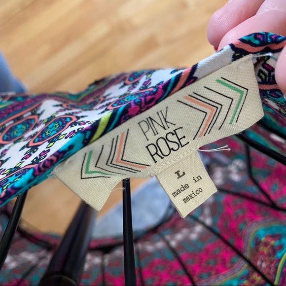 Size L Pink Rose 100% Polyester Top - Picture 5 of 6